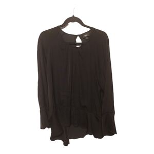 Mossimo, Blouse, XXL, Black, Scoope Neck lightly Pleated, Baby Doll Hem